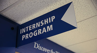 Internship Program office sign