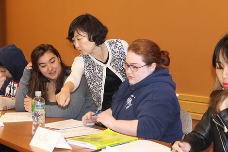 Students learn Korean.